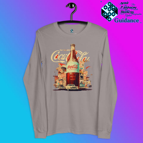 Coca-Cola Long Sleeve T-Shirt with Vintage Bottle Design by XGuidance Storm 7