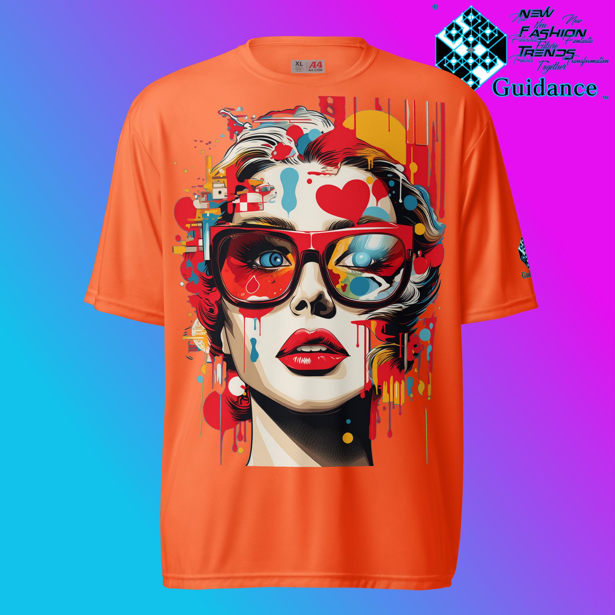 Cosmic Feminine Retro T Shirt by XGuidance Safety Orange 1