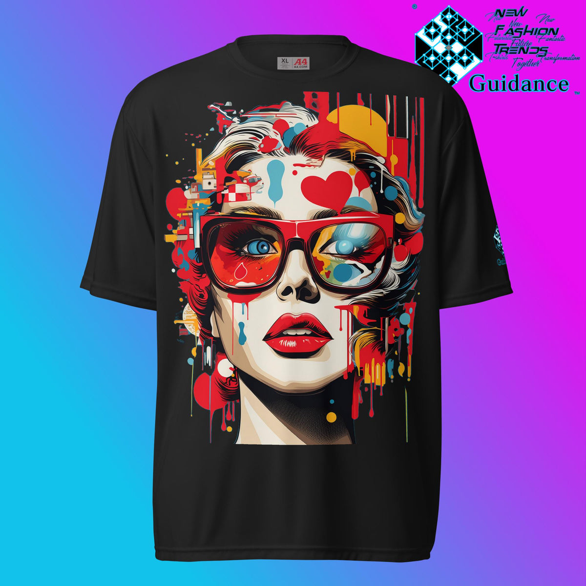 Cosmic Feminine Retro T Shirt by XGuidance Black 2