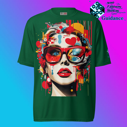 Cosmic Feminine Retro T Shirt by XGuidance Forest Green 3
