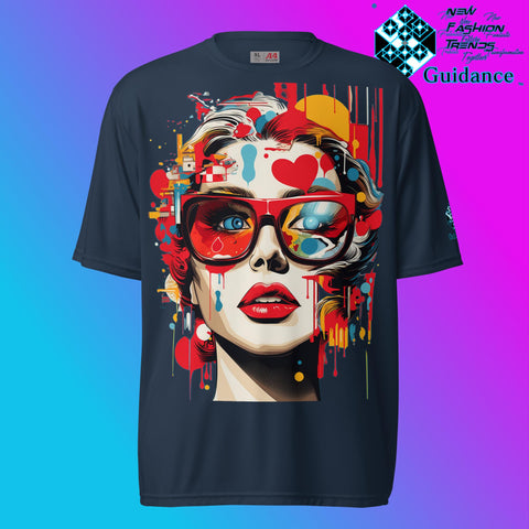 Cosmic Feminine Retro T Shirt by XGuidance Navy 5