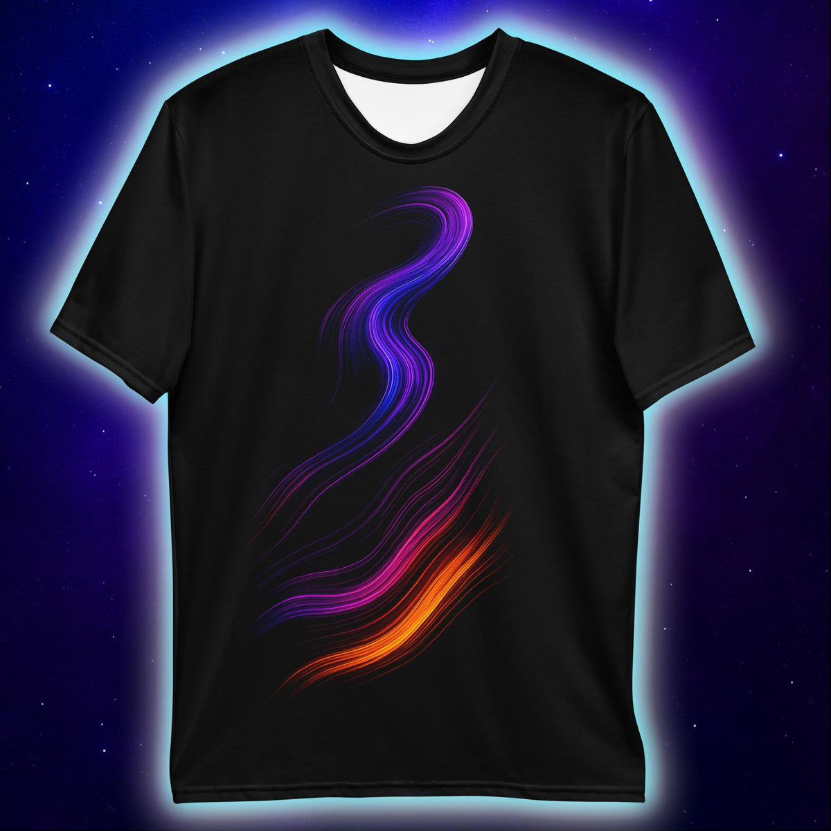 Cosmic Flow T-Shirt, Neon Abstract Streetwear T-Shirts by XGuidance XS 2