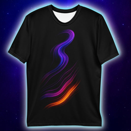 Cosmic Flow T-Shirt, Neon Abstract Streetwear T-Shirts by XGuidance XS 2