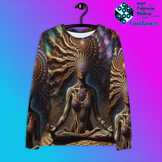 Cosmic Fractals Sweatshirt with Sacred Pattern Art by XGuidance XS 1