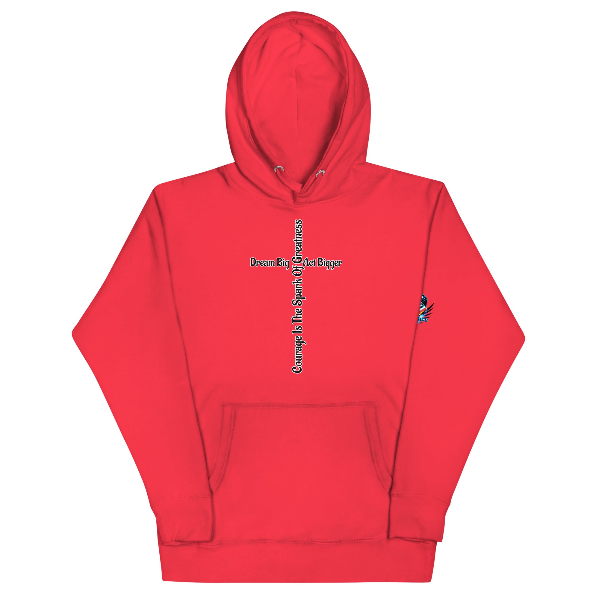 Courage Is the Spark – Dream Big Hoodie for Bold Souls by XGuidance Team Red 10
