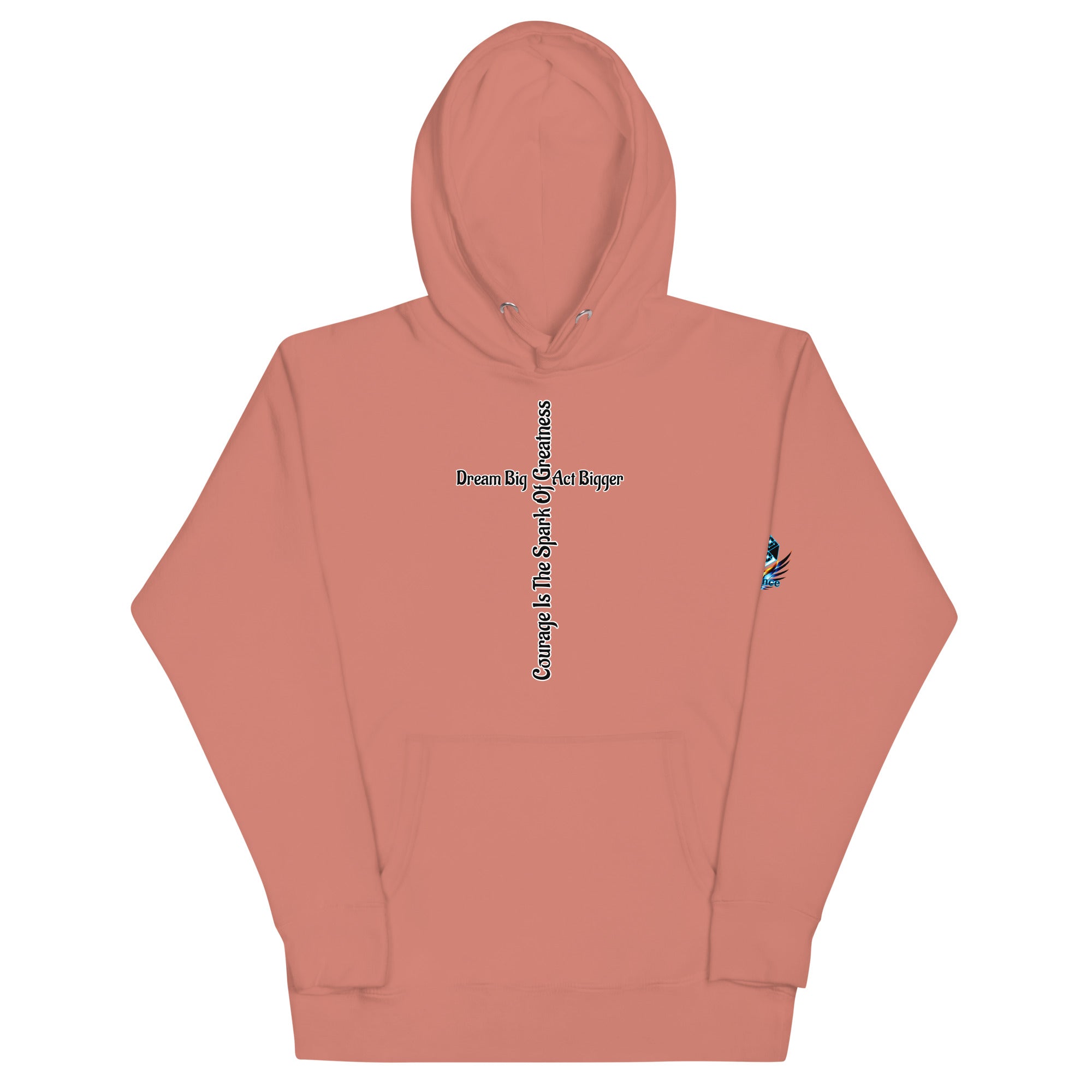 Courage Is the Spark – Dream Big Hoodie for Bold Souls by XGuidance Dusty Rose 11