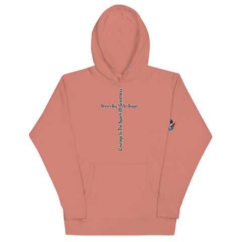 Courage Is the Spark – Dream Big Hoodie for Bold Souls by XGuidance Dusty Rose 11