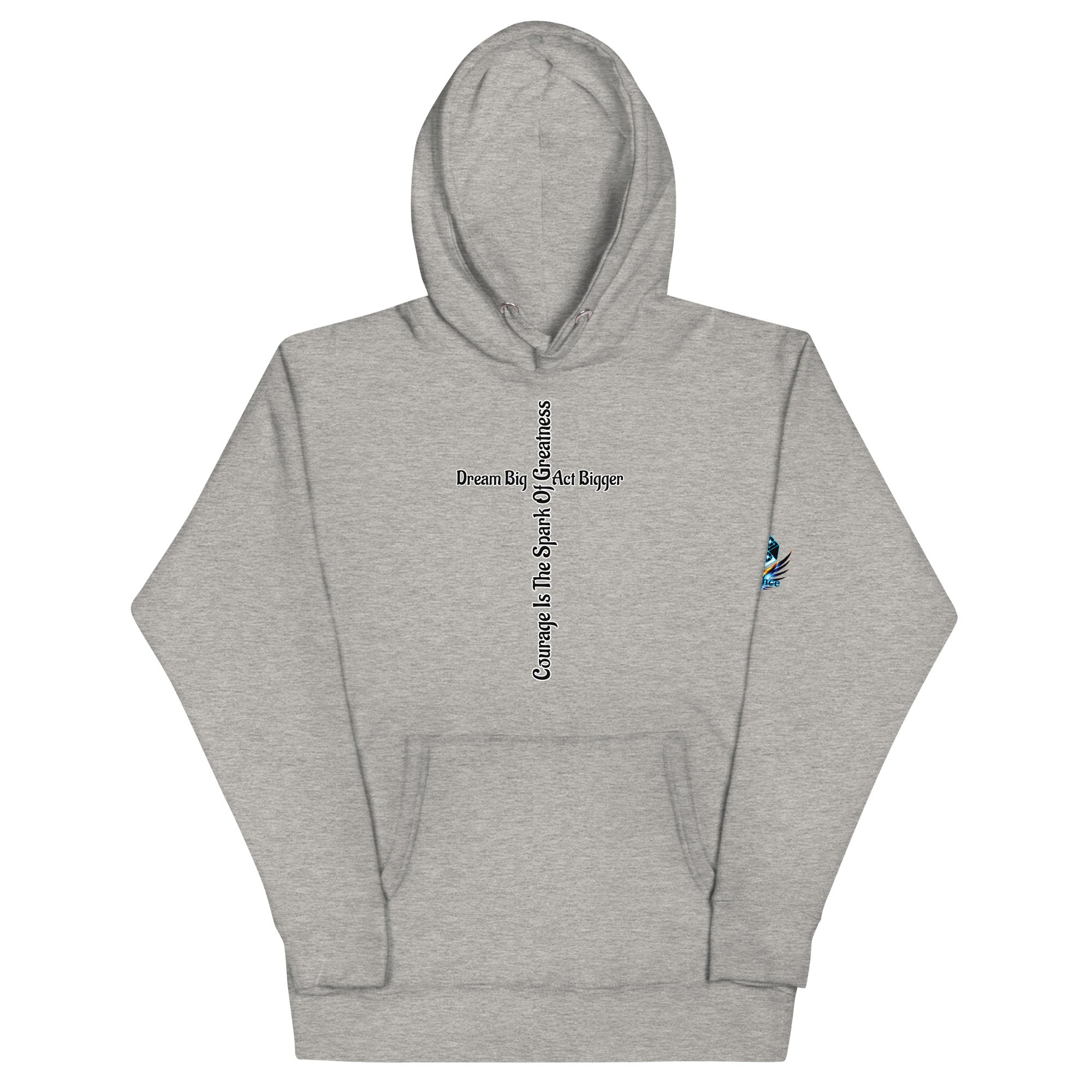 Courage Is the Spark – Dream Big Hoodie for Bold Souls by XGuidance Carbon Grey 12