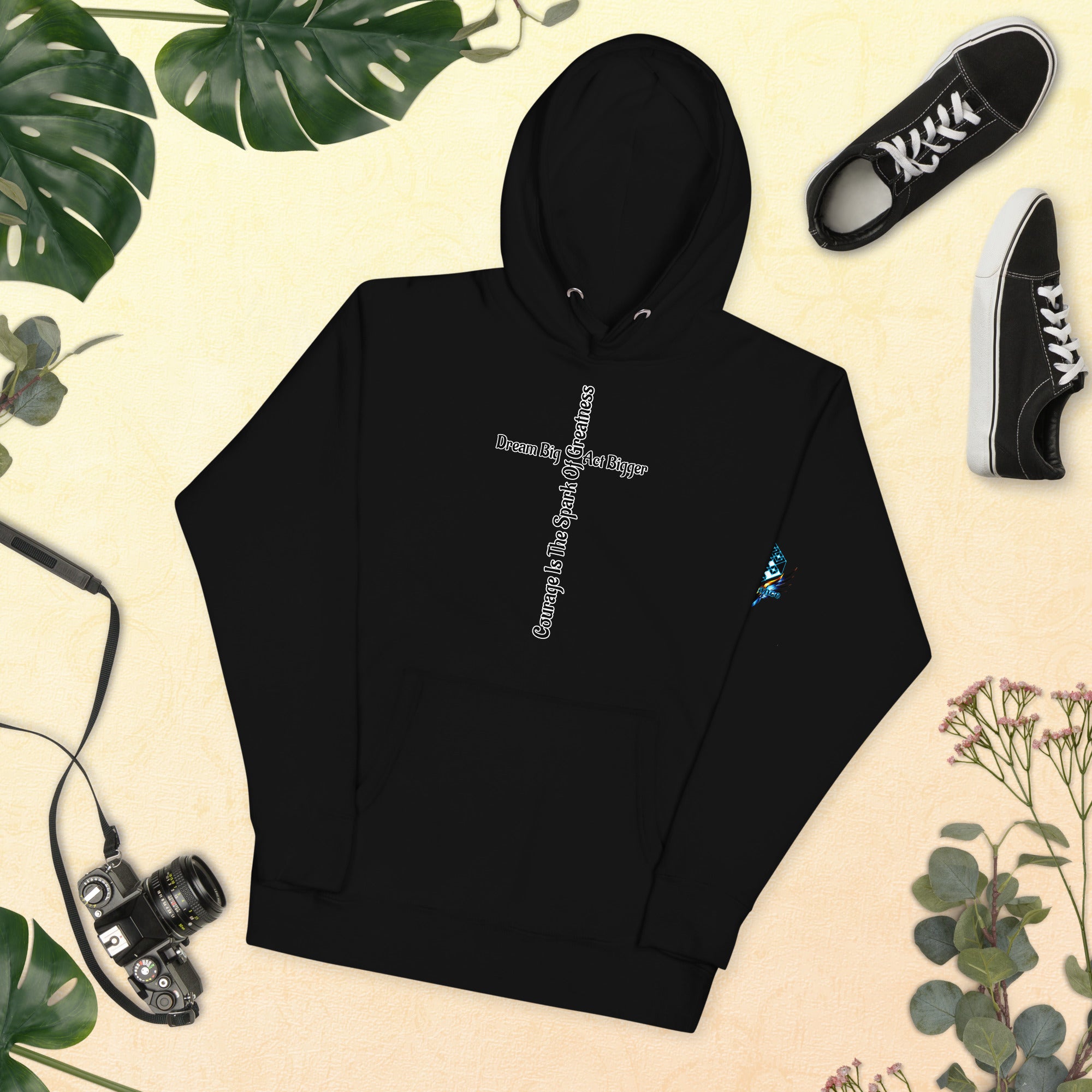 Courage Is the Spark – Dream Big Hoodie for Bold Souls by XGuidance Black 18