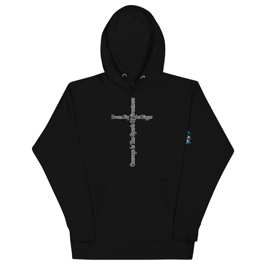 Courage Is the Spark – Dream Big Hoodie for Bold Souls by XGuidance Black 1