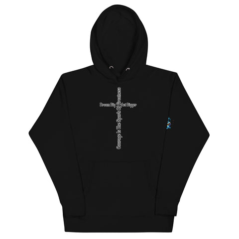 Courage Is the Spark – Dream Big Hoodie for Bold Souls by XGuidance Black 1