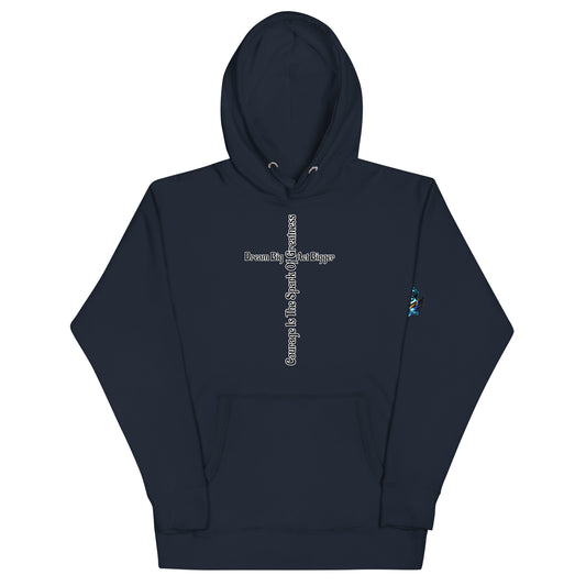 Courage Is the Spark – Dream Big Hoodie for Bold Souls by XGuidance Navy Blazer 2