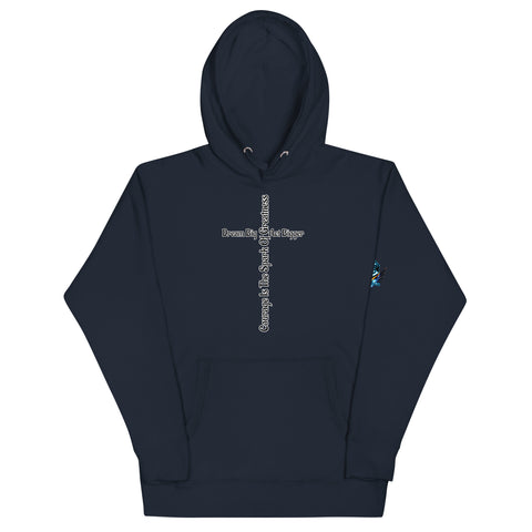 Courage Is the Spark – Dream Big Hoodie for Bold Souls by XGuidance Navy Blazer 2