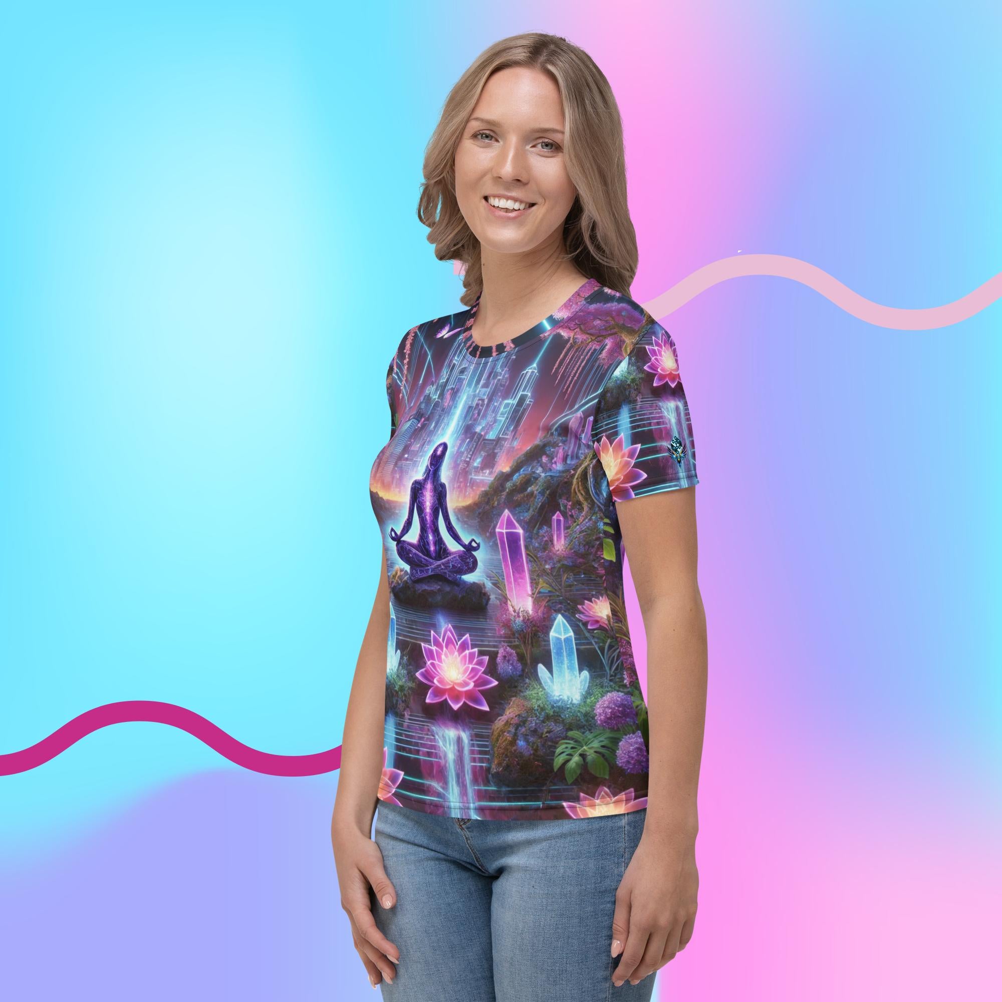 Crystal Nexus Tee – Spiritual Futuristic Shirt for Seekers by XGuidance XS 3
