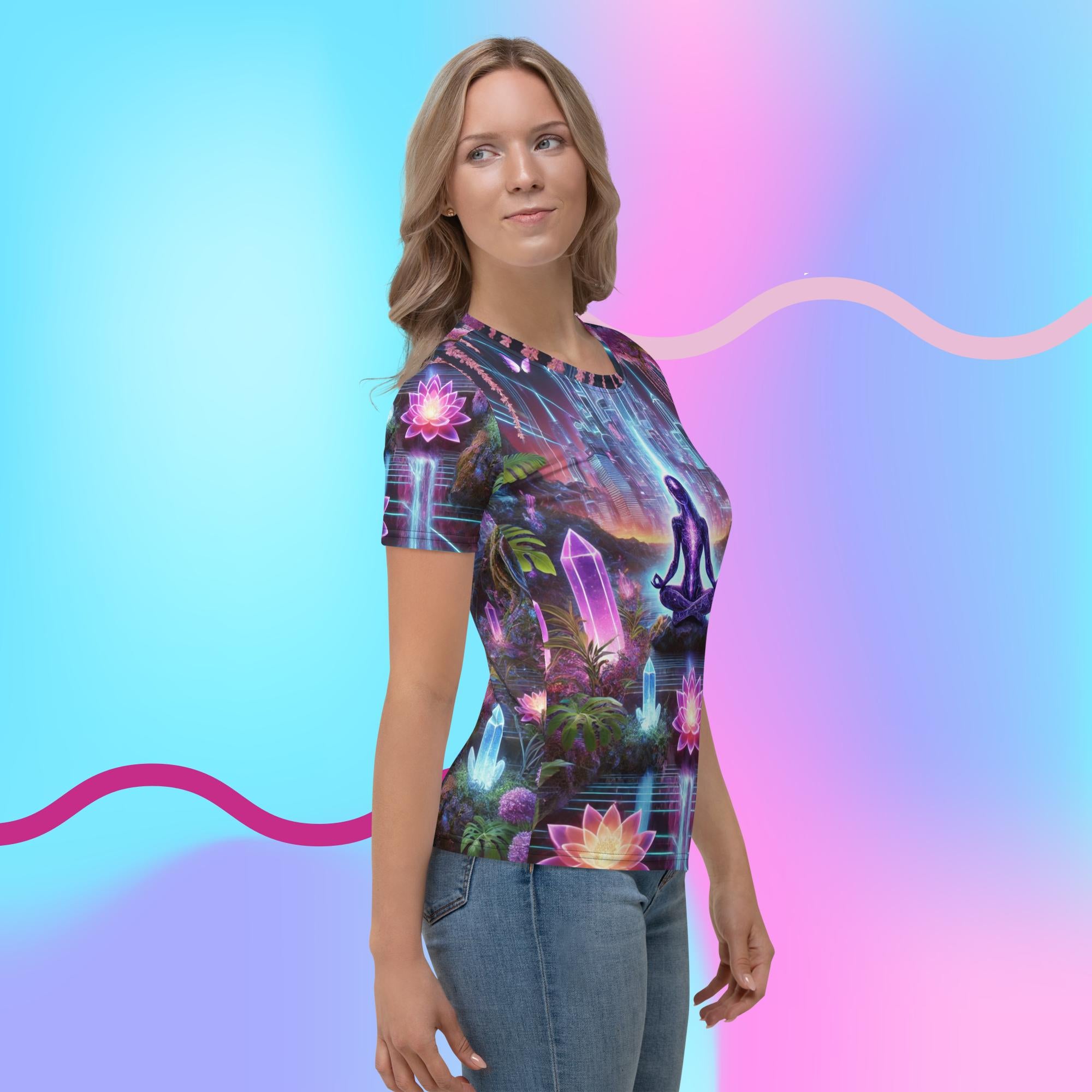 Crystal Nexus Tee – Spiritual Futuristic Shirt for Seekers by XGuidance XS 4