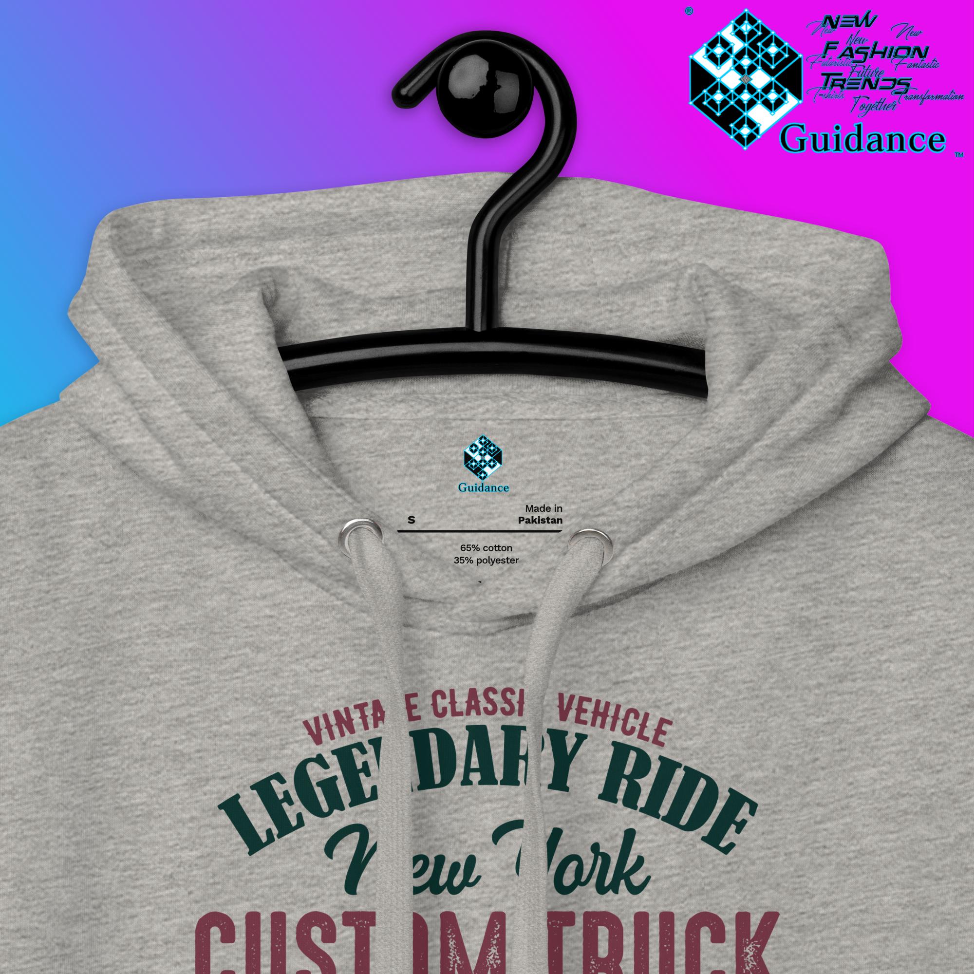 Custom Cruiser Hoodie with Vintage Truck Print by XGuidance Dusty Rose 5
