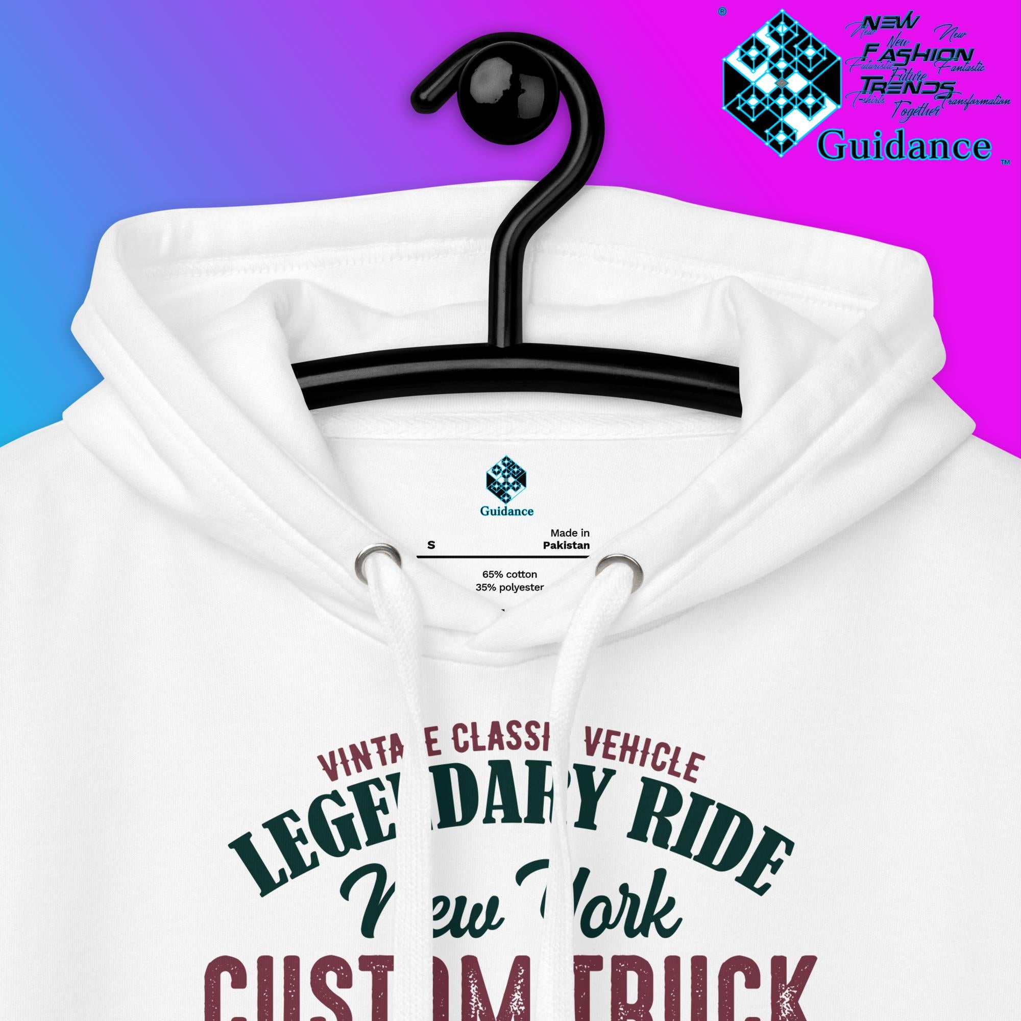 Custom Cruiser Hoodie with Vintage Truck Print by XGuidance Dusty Rose 6