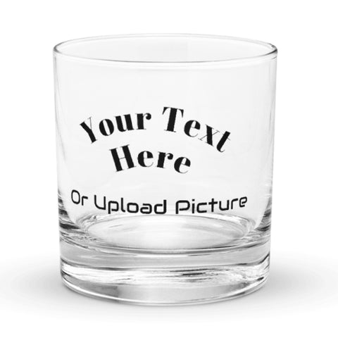 Custom Whiskey Rocks Glass – Add Your Text or Picture