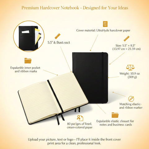 Custom Hardcover Notebook – Personalized Journal with Photo or Motivational Quote