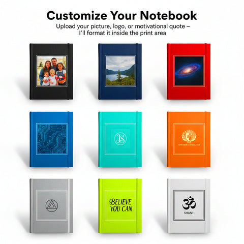 Custom Hardcover Notebook – Personalized Journal with Photo or Motivational Quote