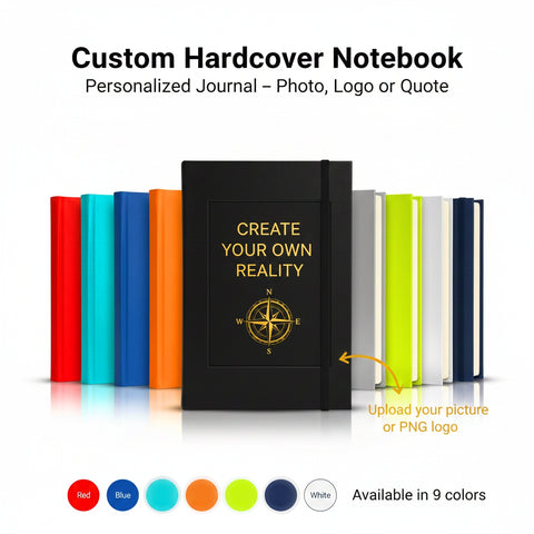 Custom Hardcover Notebook – Personalized Journal with Photo or Motivational Quote