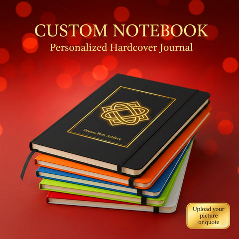Custom Hardcover Notebook – Personalized Journal with Photo or Motivational Quote