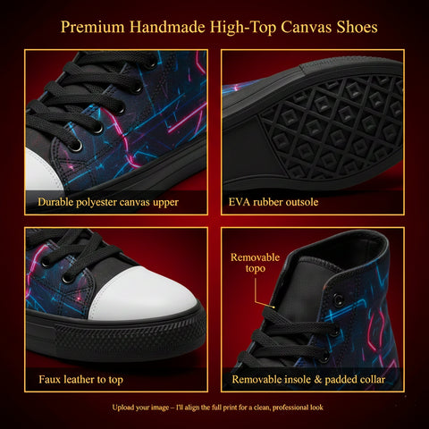 Custom High-Top Canvas Shoes – Personalized Photo Sneakers