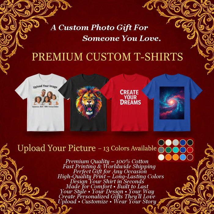 Custom unisex T-shirts with personal prints