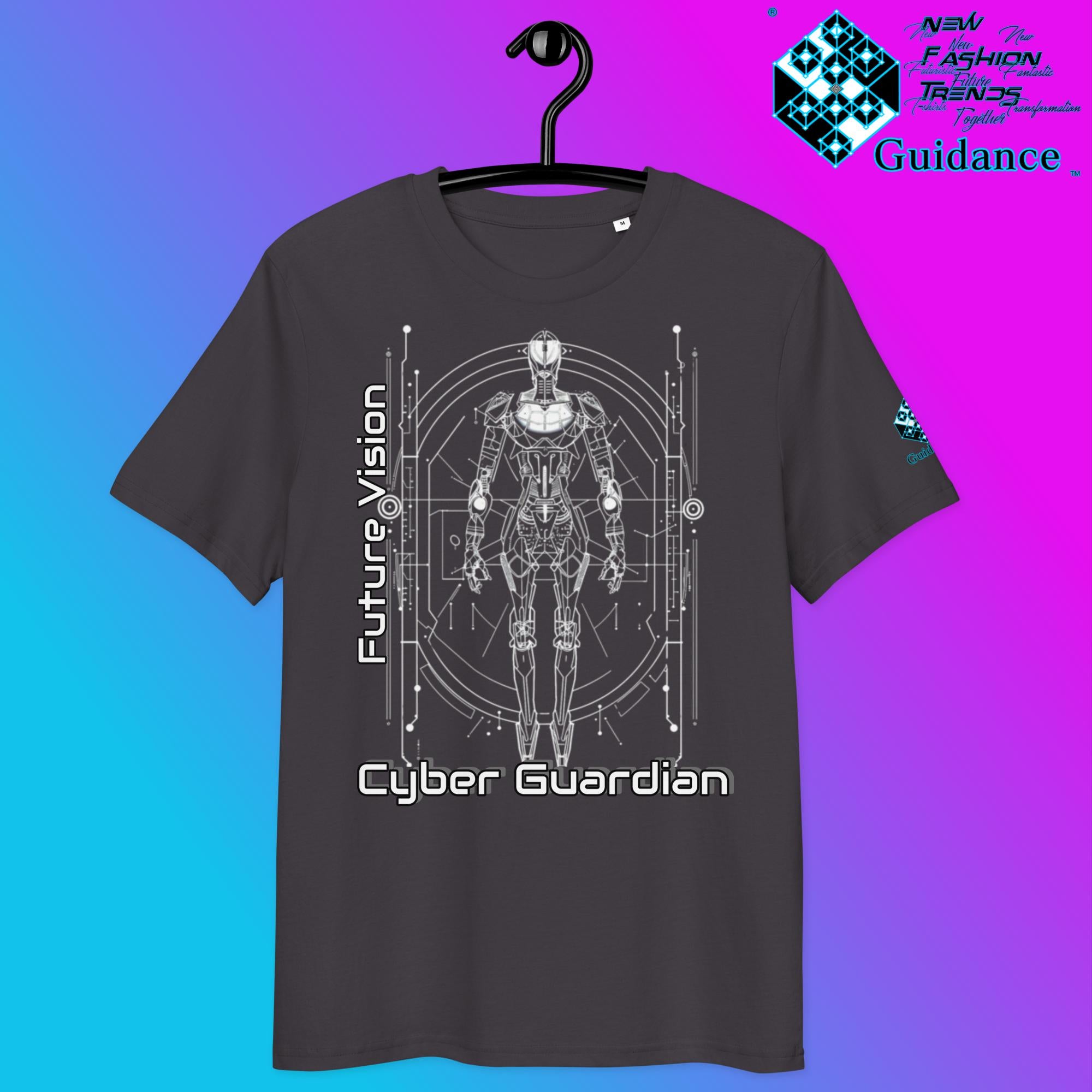 Cyber Guardian T-Shirt – Futuristic Robot & Tech Armor by XGuidance Anthracite 3