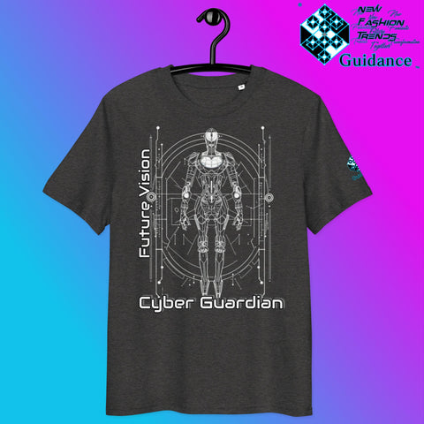 Cyber Guardian T-Shirt – Futuristic Robot & Tech Armor by XGuidance Dark Heather Grey 6