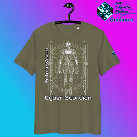 Cyber Guardian T-Shirt – Futuristic Robot & Tech Armor by XGuidance Khaki 8
