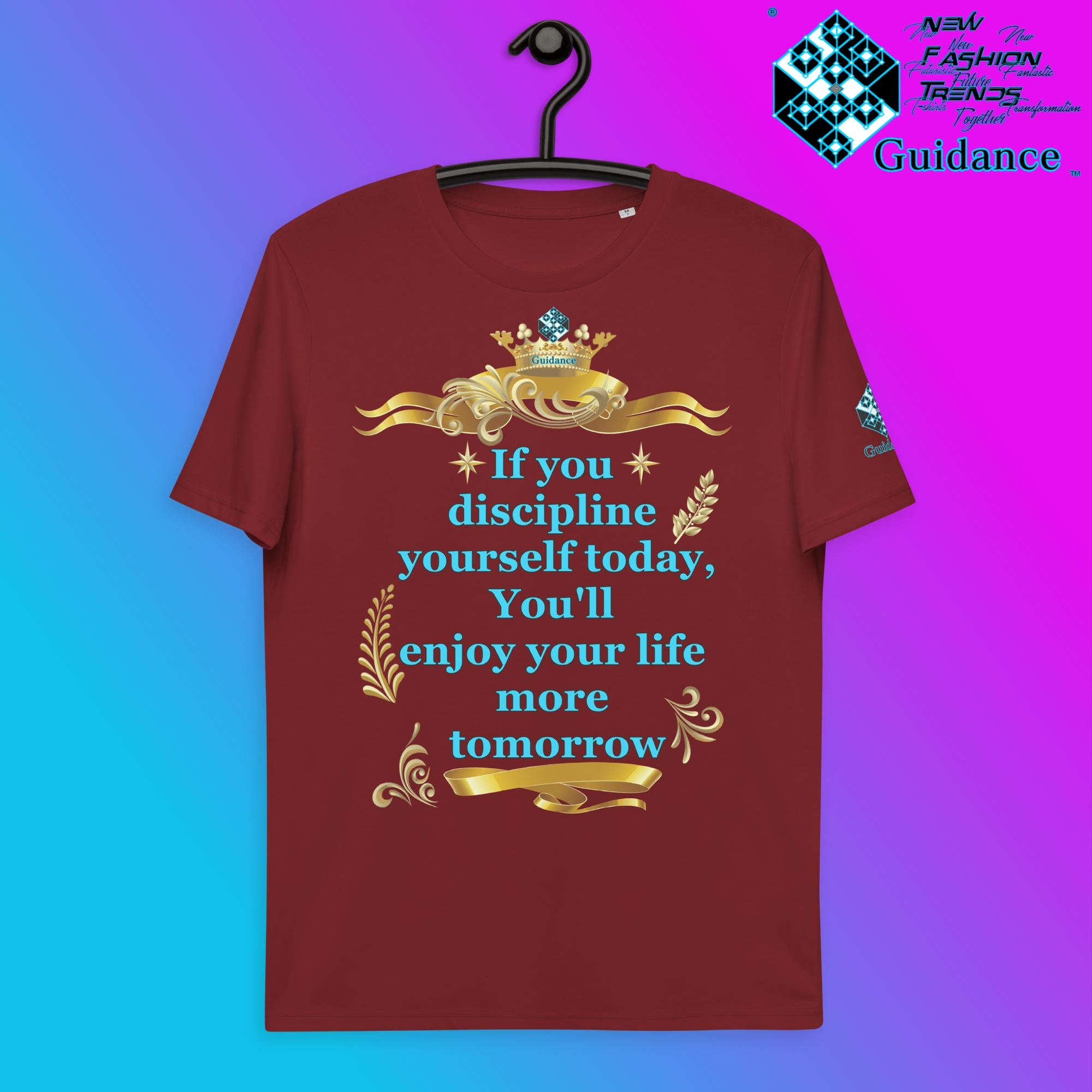 Discipline Yourself T-Shirt T-Shirts by XGuidance Burgundy 10