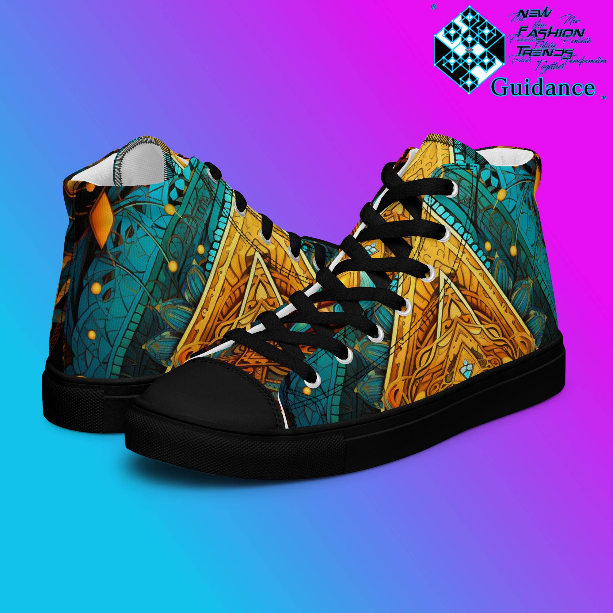 Divine Essence High Top Shoes – Spiritual Streetwear Sneakers by XGuidance Black 1