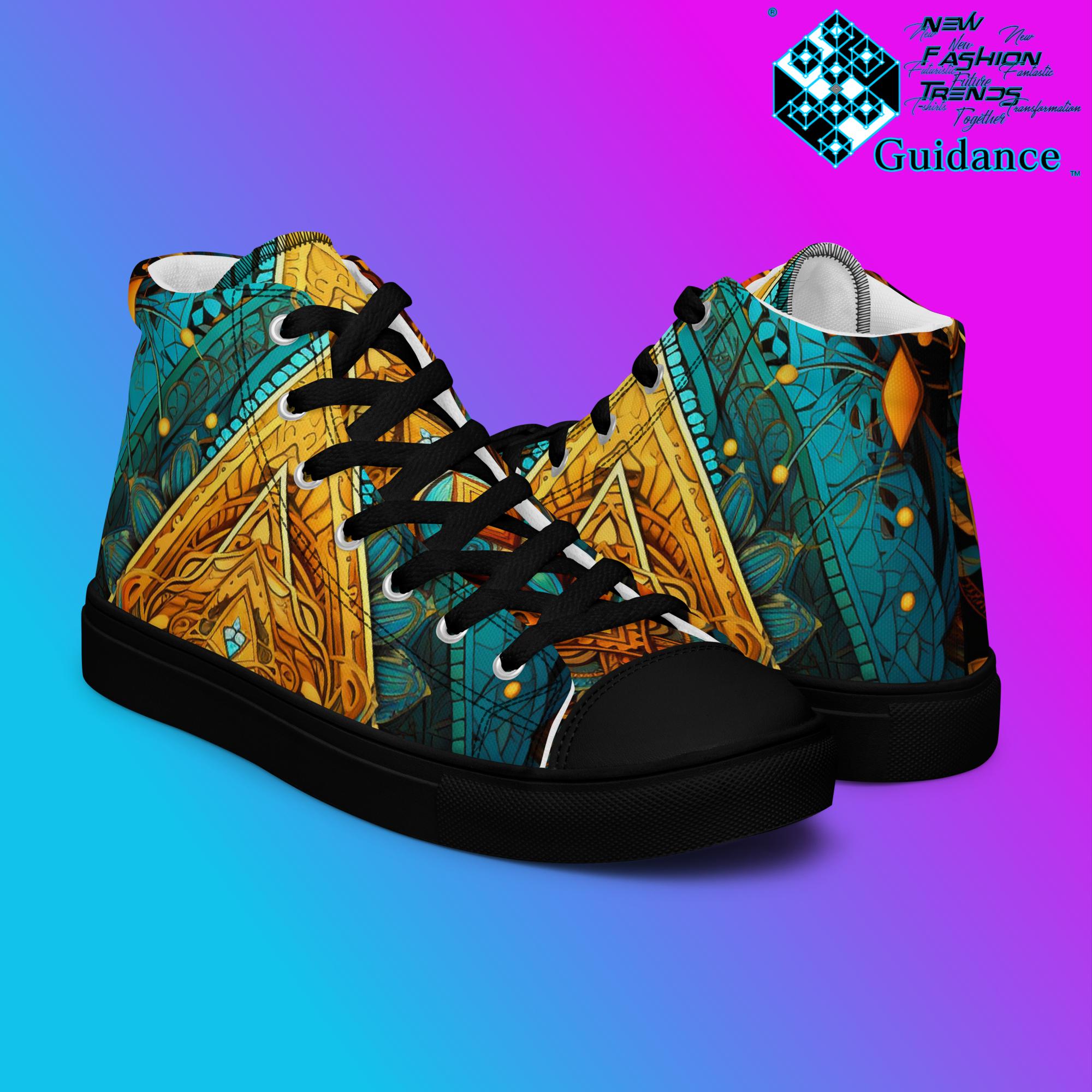 Divine Essence High Top Shoes – Spiritual Streetwear Sneakers by XGuidance Black 8