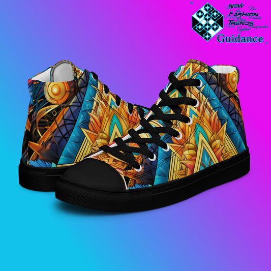 Divine Rhapsody High Top Shoes – Cosmic Streetwear Sneakers by XGuidance Black 1