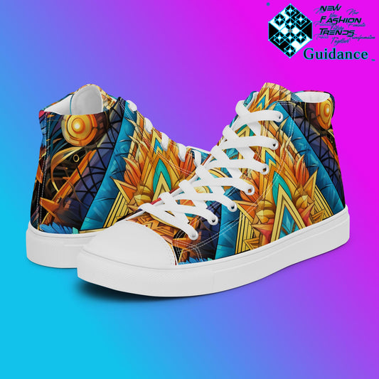 Divine Rhapsody High Top Shoes – Cosmic Streetwear Sneakers by XGuidance White 2