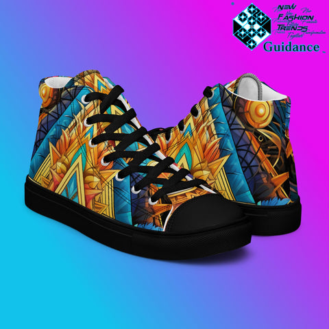 Divine Rhapsody High Top Shoes – Cosmic Streetwear Sneakers by XGuidance Black 8