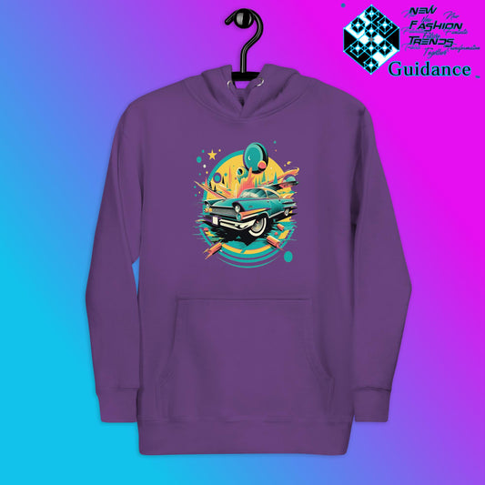 Dodge Classic Hoodie with Vintage Car Design by XGuidance Purple 1