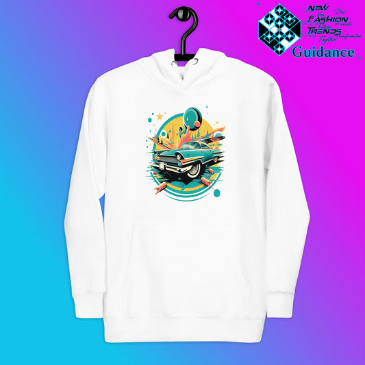 Dodge Classic Hoodie with Vintage Car Design by XGuidance White 2