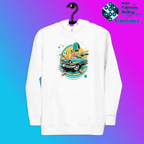 Dodge Classic Hoodie with Vintage Car Design by XGuidance White 2