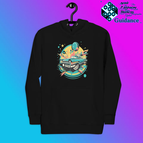 Dodge Classic Hoodie with Vintage Car Design by XGuidance Black 3