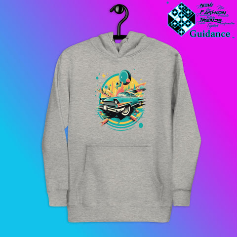 Dodge Classic Hoodie with Vintage Car Design by XGuidance Carbon Grey 4