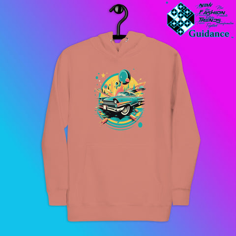 Dodge Classic Hoodie with Vintage Car Design by XGuidance Dusty Rose 8