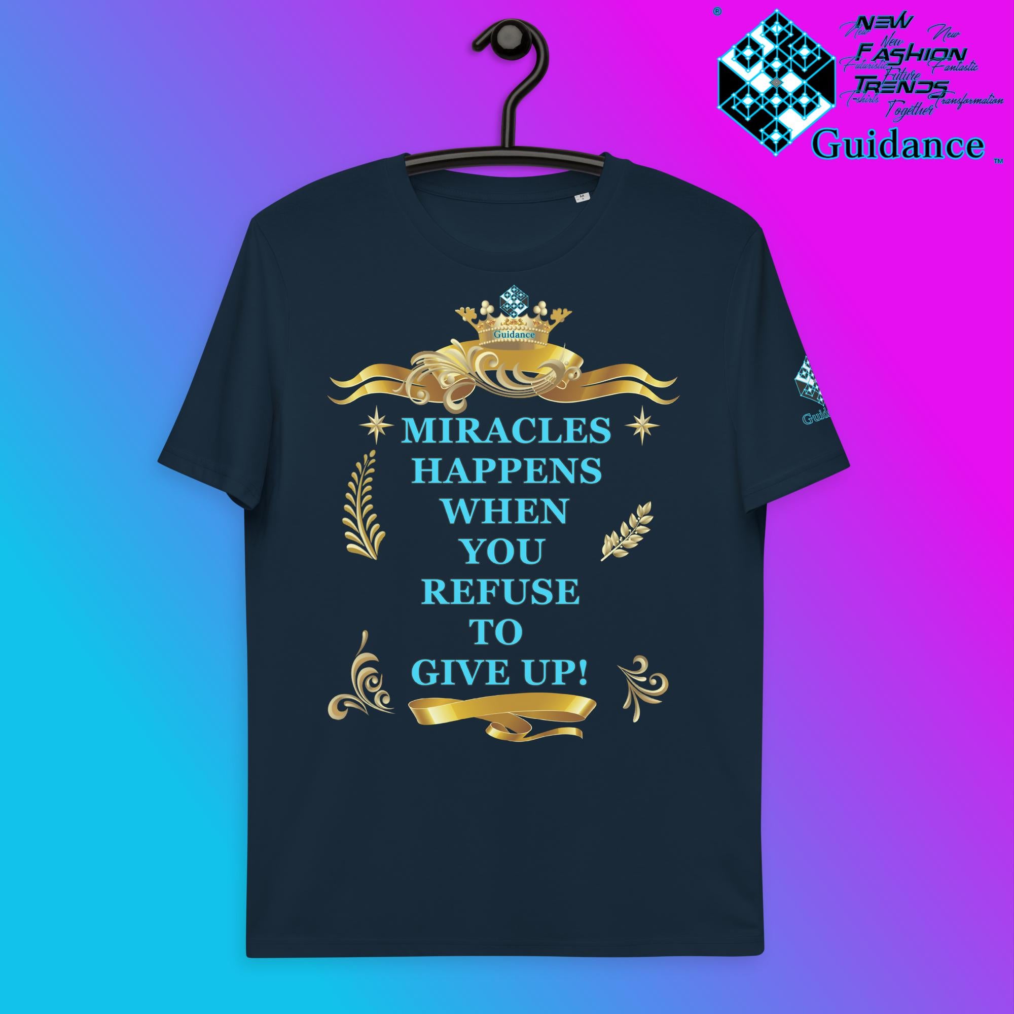 Don't Give Up T-Shirt T-Shirts by XGuidance French Navy 3