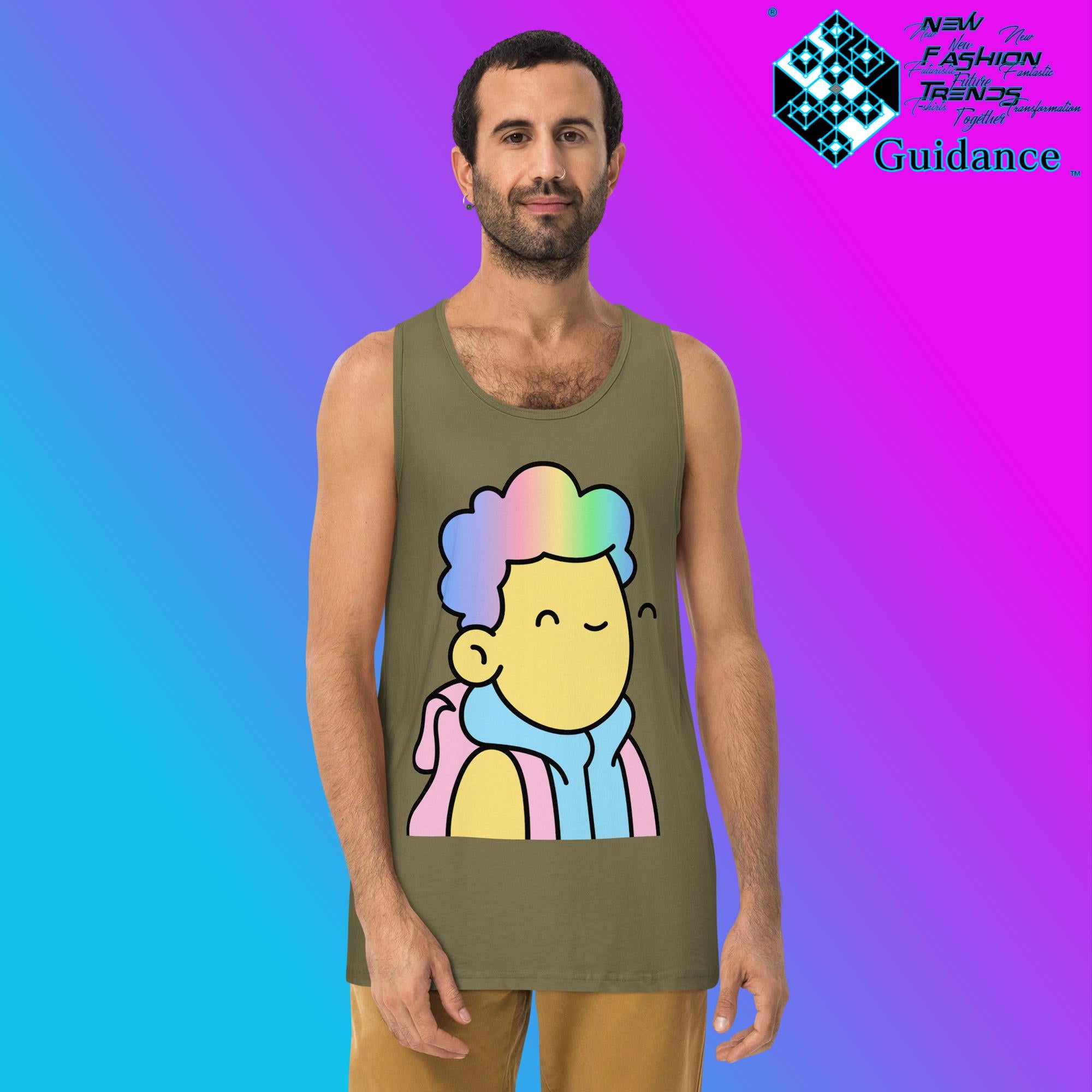 Doodle NFT - Tank Tops Tank Tops by XGuidance Military Green 4