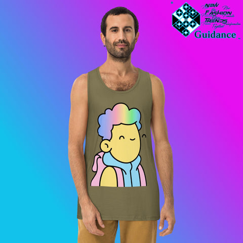 Doodle NFT - Tank Tops Tank Tops by XGuidance Military Green 4