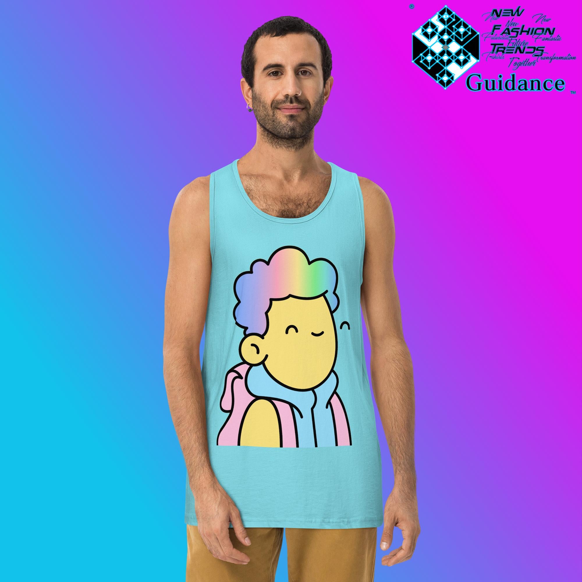 Doodle NFT - Tank Tops Tank Tops by XGuidance Pacific Blue 6