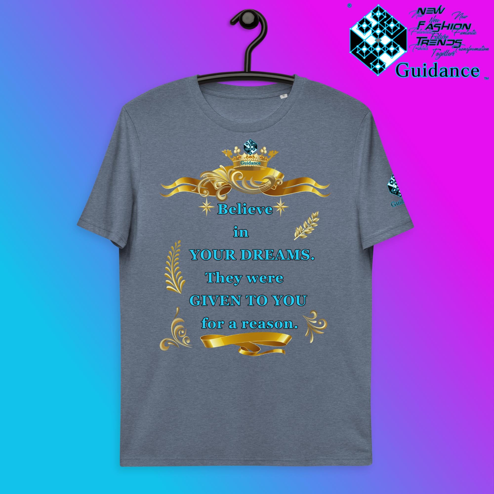 Dream Believer T-Shirt T-Shirts by XGuidance Dark Heather Blue 12