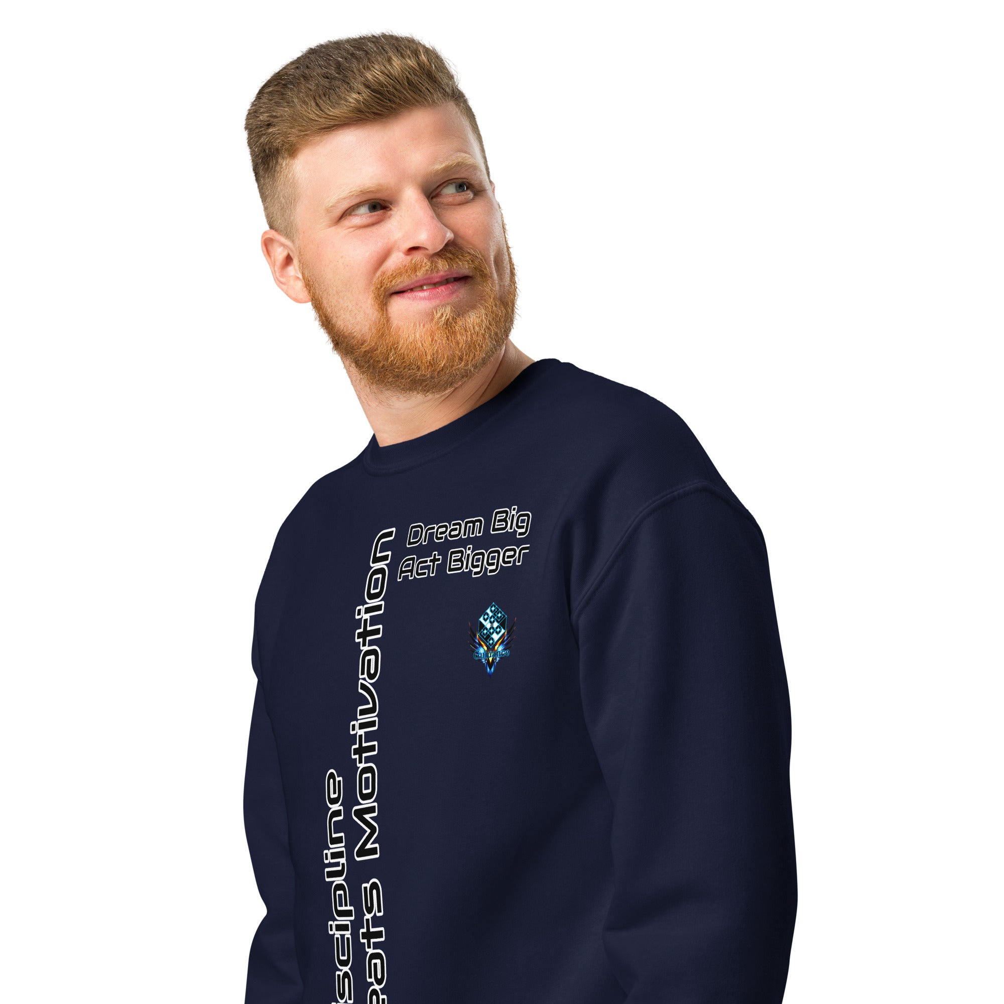 Dream Big Act Bigger – Discipline Crew Neck Sweatshirt by XGuidance Black 4