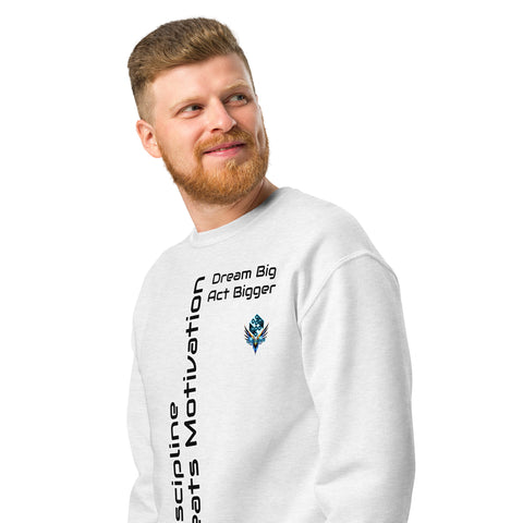 Dream Big Act Bigger – Discipline Crew Neck Sweatshirt by XGuidance Black 6